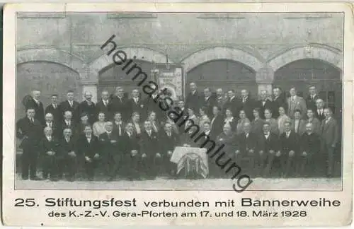 Gera - 25. Stiftungsfest des K.-Z..V. Gera-Pforten - Bannerweihe - 17. und 18. März 1928