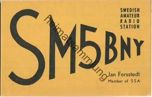 QSL - Funkkarte - SM5BNY - Sweden - Vasteras - 1958