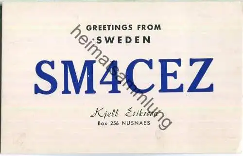 QSL - Funkkarte - SM4CEZ - Sweden - Nusnaes - 1963