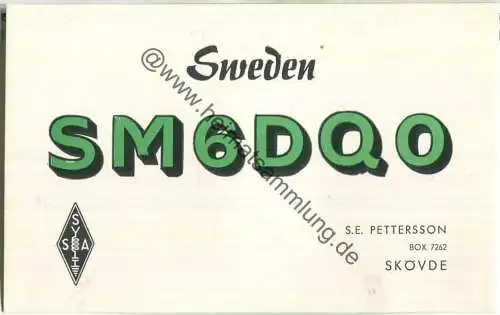 QSL - Funkkarte - SM6DQO - Sweden - Skövde - 1966