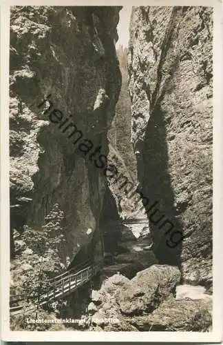 Liechtensteinklamm - Rückblick - Foto-Ansichtskarte - Verlag C. Jurischek Salzburg 1939