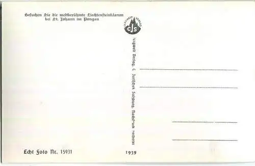 Liechtensteinklamm - Kesselfall - Foto-Ansichtskarte - Verlag C. Jurischek Salzburg 1939