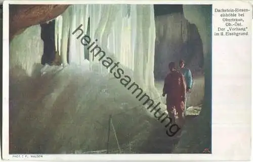 Dachstein-Rieseneishöhle bei Obertraun - Vorhang im II. Eisabgrund - Höhlenkarte Nr. 7