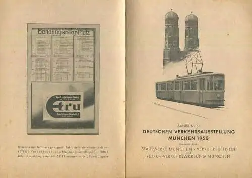 München 1953 - Verkehrslinien - Stadtwerke München - Verkehrsbetriebe