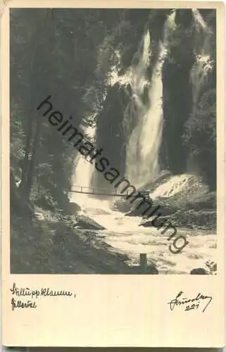 Stillupklamm - Zillertal - Foto-Ansichtskarte - Verlag Hans Hruschka Mayrhofen