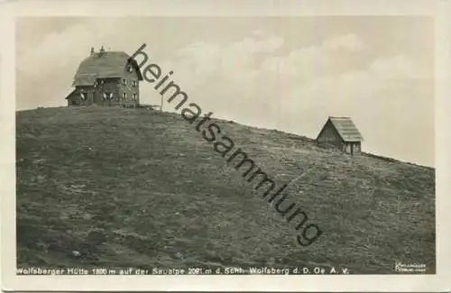 Wolfsberger Hütte - Saualpe - Foto-AK - Verlag Franz Knollmüller Graz 1934 gel. 1934