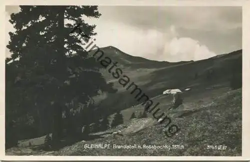 Gleinalpe - Brendlstall mit Rossbachkogel - Foto-AK - Verlag Glantschnigg Graz 1939 - gel.