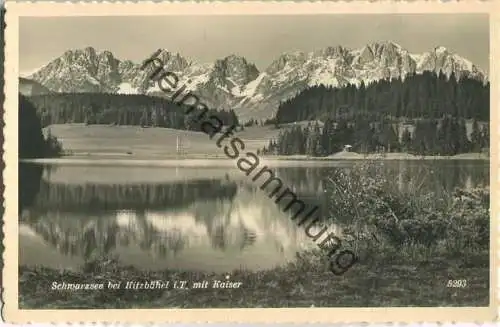 Schwarzsee bei Kitzbühel mit Kaiser - Foto-Ansichtskarte - Tiroler Kunstverlag Innsbruck