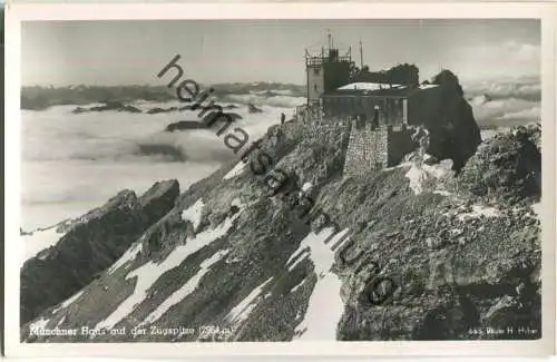 Münchner Haus auf der Zugspitze - Foto-Ansichtskarte - Verlag Hans Huber Garmisch-Partenkirchen