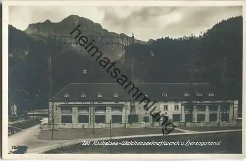 Kochelsee- Walchenseekraftwerk und Herzogstand - Foto-Ansichtskarte - Verlag Ottmar Zieher München