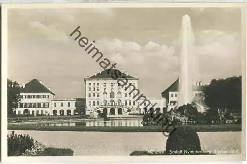München - Schloss Nymphenburg - Parkansicht - Foto-Ansichtkarte - Verlag Carl Krueck München