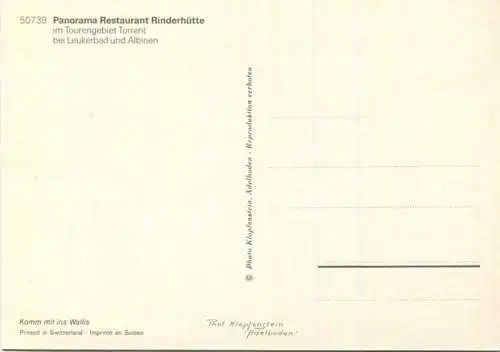 Panorama Restaurant Rinderhütte bei Leukerbad und Albinen - AK Grossformat - Verlag Klopfenstein Adelboden