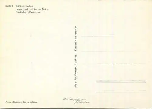 Kapelle Birchen - AK Grossformat - Verlag Klopfenstein Adelboden