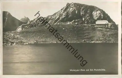 Wolayersee mit Ed. Pichlhütte - Foto-AK - Verlag Franz Knollmüller Graz