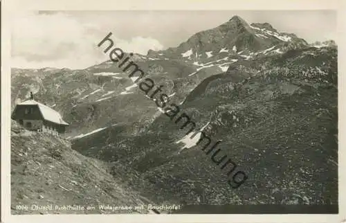 Eduard Pichlhütte am Wolajersee mit Rauchkofel - Foto-AK - Verlag Franz Schilcher Klagenfurt 1927