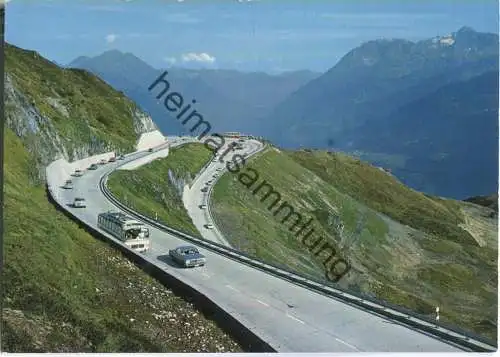 Passo del San Gottardo - Curva Belvedere - Bus - Verlag Otto Süssli Thalwil
