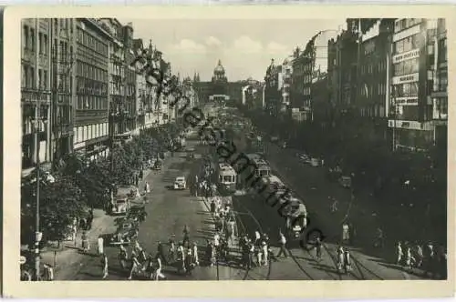 Praha - Strassenbahn - Foto-Ansichtskarte - Vaclavske namesti