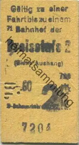 Deutschland - Berlin S-Bahnverkehr - Gültig zu einer Fahrt bis zu einem Bahnhof der Preisstufe 2 - 2. Klasse -.60