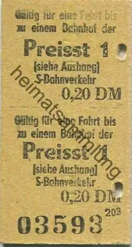 Deutschland - Berlin S-Bahn-Fahrkarte - Gültig für eine Fahrt bis zu einem Bahnhof der Preisstufe 1 - S-Bahnverkehr 0,20