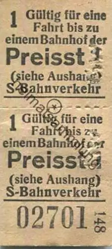 Deutschland - Berlin S-Bahn-Fahrkarte - Gültig für eine Fahrt bis zu einem Bahnhof der Preisstufe 1 - S-Bahnverkehr - Do