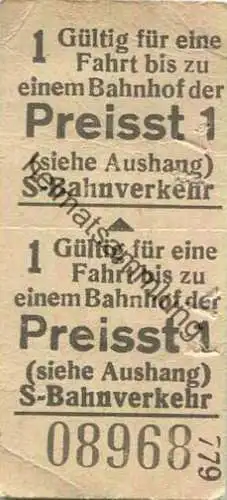 Deutschland - Berlin S-Bahn-Fahrkarte - Gültig für eine Fahrt bis zu einem Bahnhof der Preisstufe 1 - S-Bahnverkehr - Do