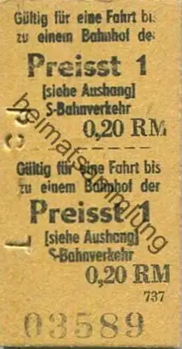 Deutschland - Berlin S-Bahn-Fahrkarte - Gültig für eine Fahrt bis zu einem Bahnhof der Preisstufe 1 - S-Bahnverkehr 0,20