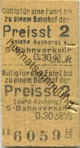 Deutschland - Berlin S-Bahn-Fahrkarte - Gültig für eine Fahrt bis zu einem Bahnhof der Preisstufe 2 - S-Bahnverkehr 0,30
