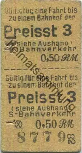 Deutschland - Berlin S-Bahn-Fahrkarte - Gültig für eine Fahrt bis zu einem Bahnhof der Preisstufe 3 - S-bahnverkehr 0,50