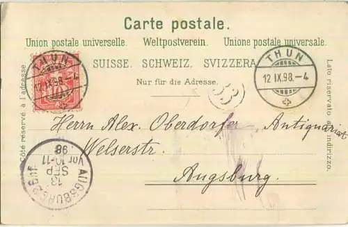 Souvenir des Alpes - Postkutsche - Verlag Carl Künzli Zürich