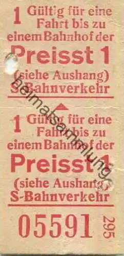 Deutschland - Berlin S-Bahn-Fahrkarte - Gültig für eine Fahrt der Preisstufe 1