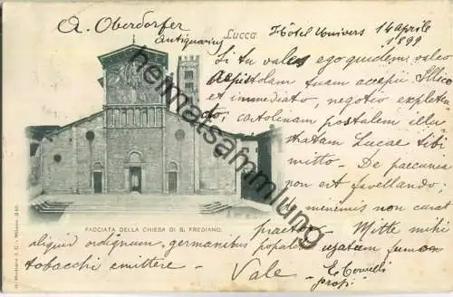 Lucca - Facciata della Chiesa di S. Frediano - Edizione G. Modiano A C Milano