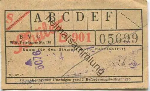 Deutschland - Berlin - BVG Fahrschein - Schüler