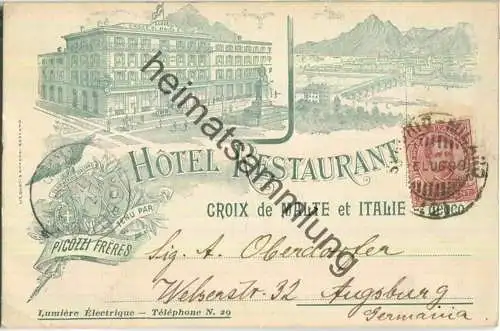 Lecco - Hotel Restaurant Croix de Malte et Italie - Propritaire Picozzi freres - Albergo Croce di Malta e Italia