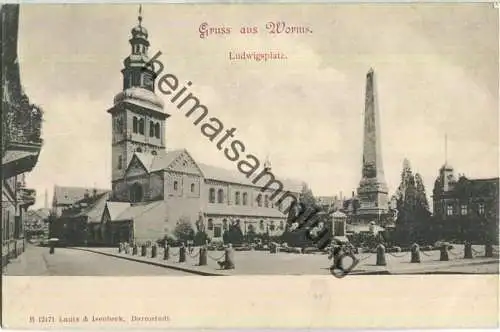 Worms - Ludwigsplatz - Verlag Lautz & Isenbeck Darmstadt ca. 1900