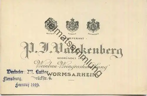 Deutschland - Visitenkarte - P. J. Valckenberg - Weinbau-Weingroshandlung - Worms am Rhein