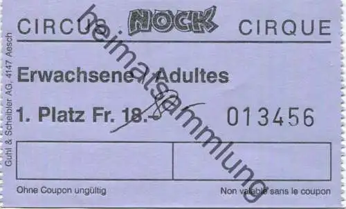 Schweiz - Circus Nock - Eintrittskarte
