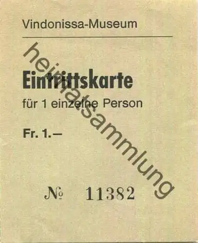 Schweiz - Windisch - Vindonissa-Museum - Eintrittskarte für 1 einzelne Person