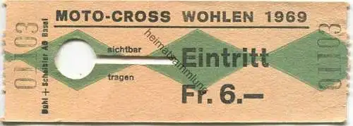 Schweiz - Moto-Cross Wohlen 1969 - Eintrittskarte