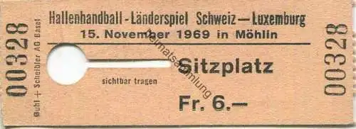 Schweiz - Möhlin - Hallenhandball Länderspiel Schweiz-Luxemburg - Eintrittskarte