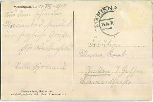 Marienbad - Hotel Schloss Miramonti - Verlag Hermann Seibt Meissen 1910