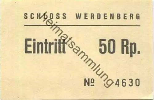 Schweiz - Schloss Werdenberg - Eintrittskarte