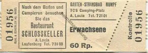 Schweiz - Mumpf - Garten Strandbad - Eintrittskarte