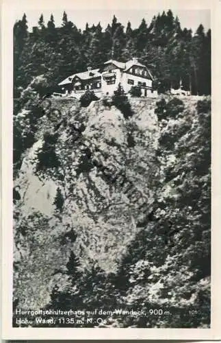 Herrgottschnitzerhaus auf dem Wandeck - Besitzer H. Puschner - Hohe Wand - Foto-Ansichtskarte - Verlag P. Ledermann Wien