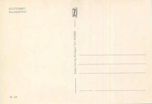 Stuttgart - Hauptbahnhof - AK-Grossformat - Zobel-Verlag Stuttgart