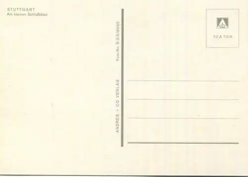 Stuttgart - Am kleinen Schlossplatz - AK Grossformat - Andres + Co. Verlag