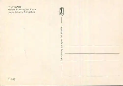 Stuttgart - Kleiner Schlossplatz - AK Grossformat - Zobel-Verlag Stuttgart