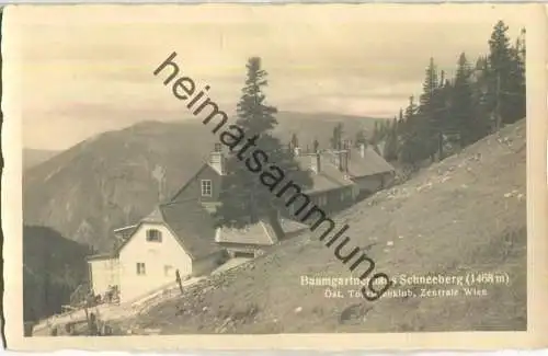 Baumgartnerhaus Schneeberg - Foto-Ansichtskarte 30er Jahre