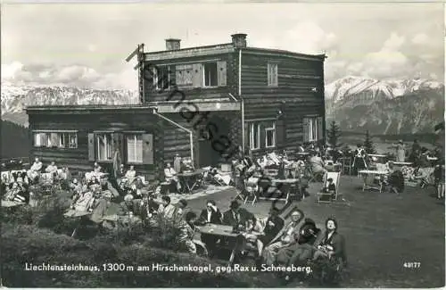 Liechtensteinhaus am Hirschenkogel gegen Rax und Schneeberg - Foto-Ansichtskarte - Verlag P. Ledermann Wien