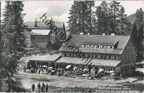 Schönberghaus mit Mittelstation der Dachsteinseilbahn - Foto-Ansichtskarte - Verlag Alfred Gründler Salzburg