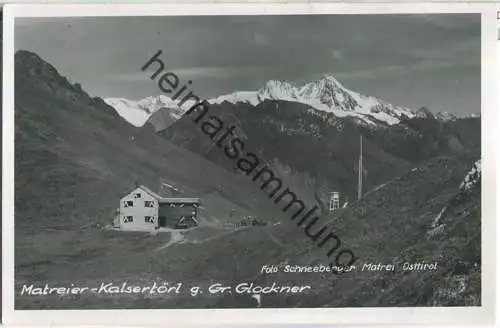 Marteier-Kalsertörl gegen Gross-Glockner - Foto-Ansichtskarte - Verlag Foto Schneeberger Matrei 50er Jahre